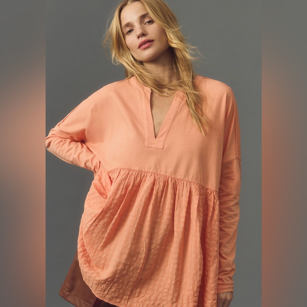 Anthropologie Pilcro Long-Sleeve Babydoll Top